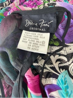 Diane Freis 1980 Mousseline de soie perlée Imprimé tropical Vintage 80s Maxi Dress