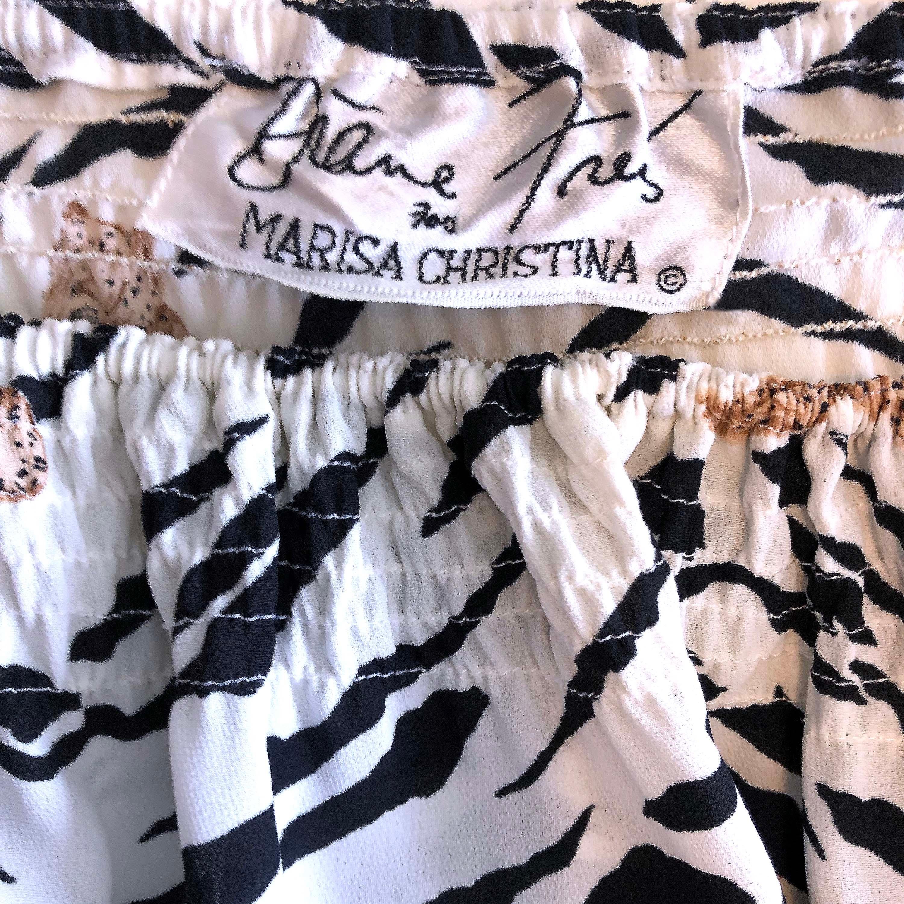Diane Freis Skirt - 1980s Vintage - Printed Georgette Leopard & Zebra Print In Excellent Condition For Sale In KENT, GB