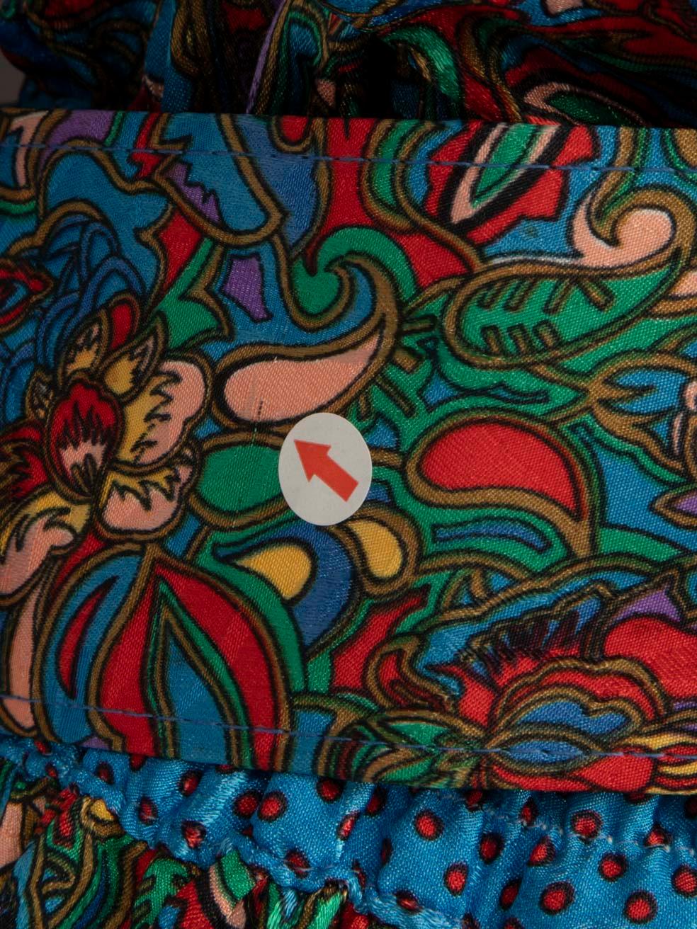 Diane Freis Robe mi-longue à imprimé floral abstrait Taille L Excellent état - En vente à London, GB