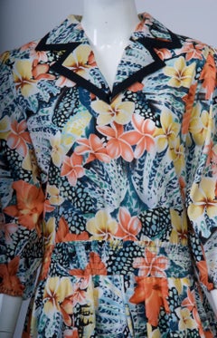 Diane Freis Floral Print Cotton Dress