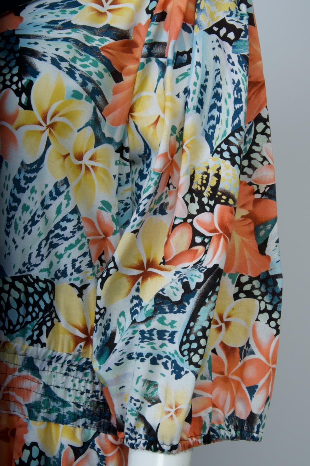 Diane Freis Floral Print Cotton Dress For Sale 1