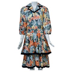 Diane Freis Floral Print Cotton Dress