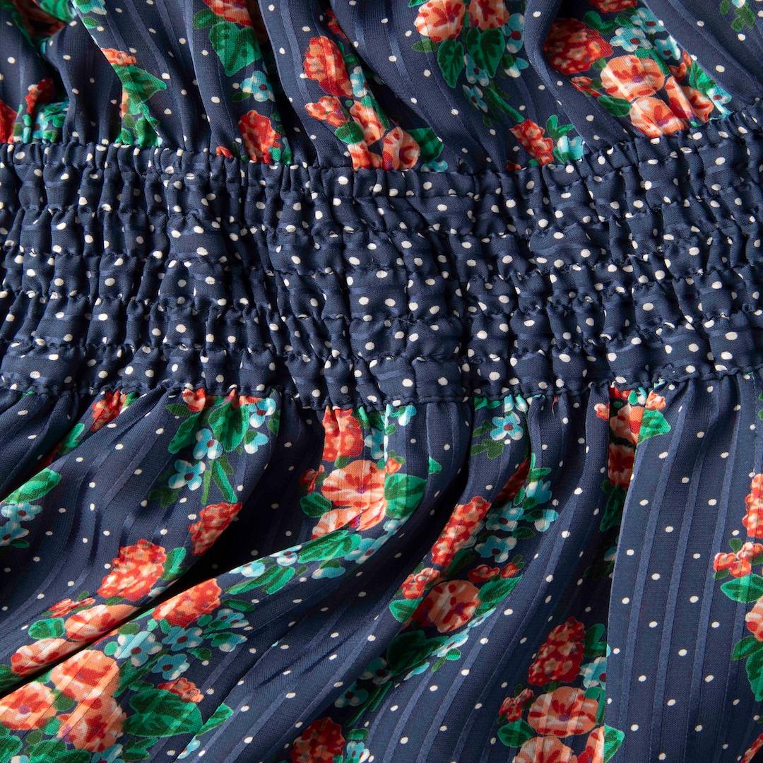 Diane Freis Maxi Kleid mit Blumenmuster und langen Ärmeln Größe L (Schwarz) im Angebot