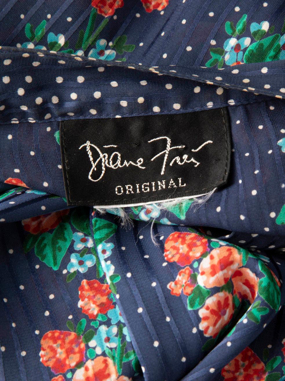 Diane Freis Maxi Kleid mit Blumenmuster und langen Ärmeln Größe L im Zustand „Hervorragend“ im Angebot in London, GB