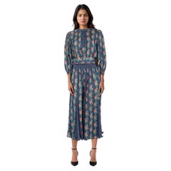 Diane Freis Maxi Vestido de manga larga con estampado floral Talla L