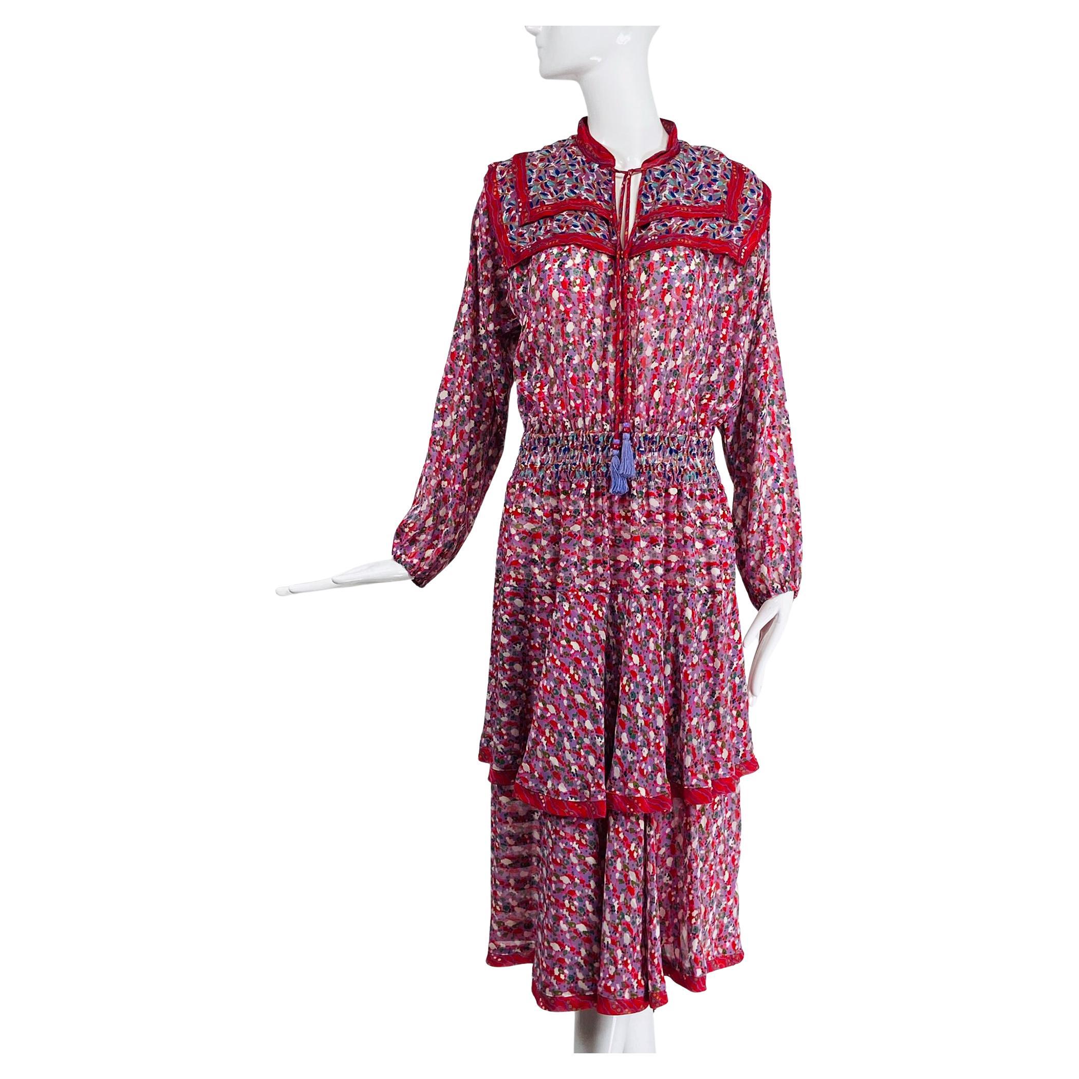 Leonard, Paris silk print dress at 1stDibs