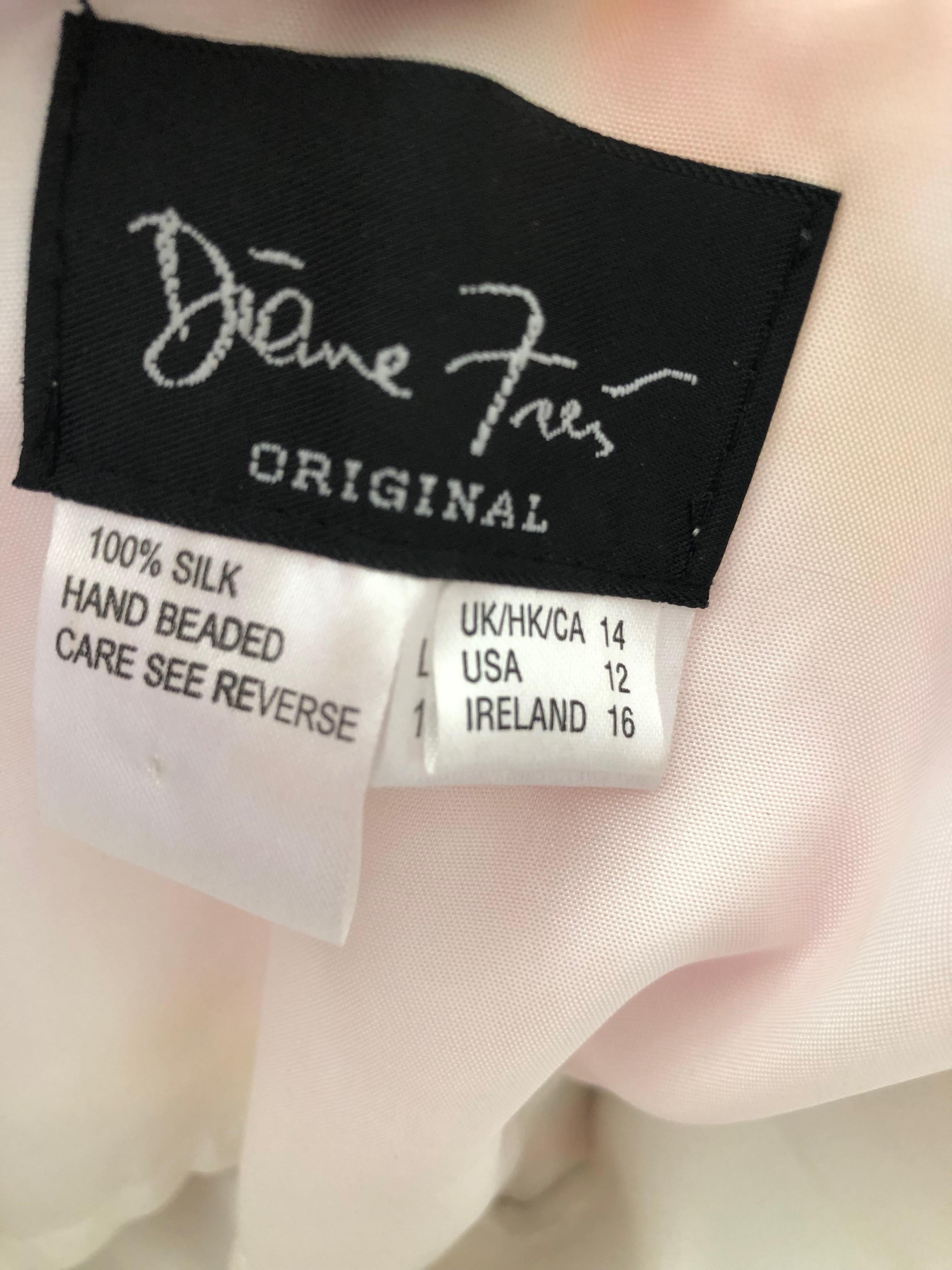 Diane Fres Strapless Silk Floral Embellished Cocktail Dress Size 14 New For Sale 5
