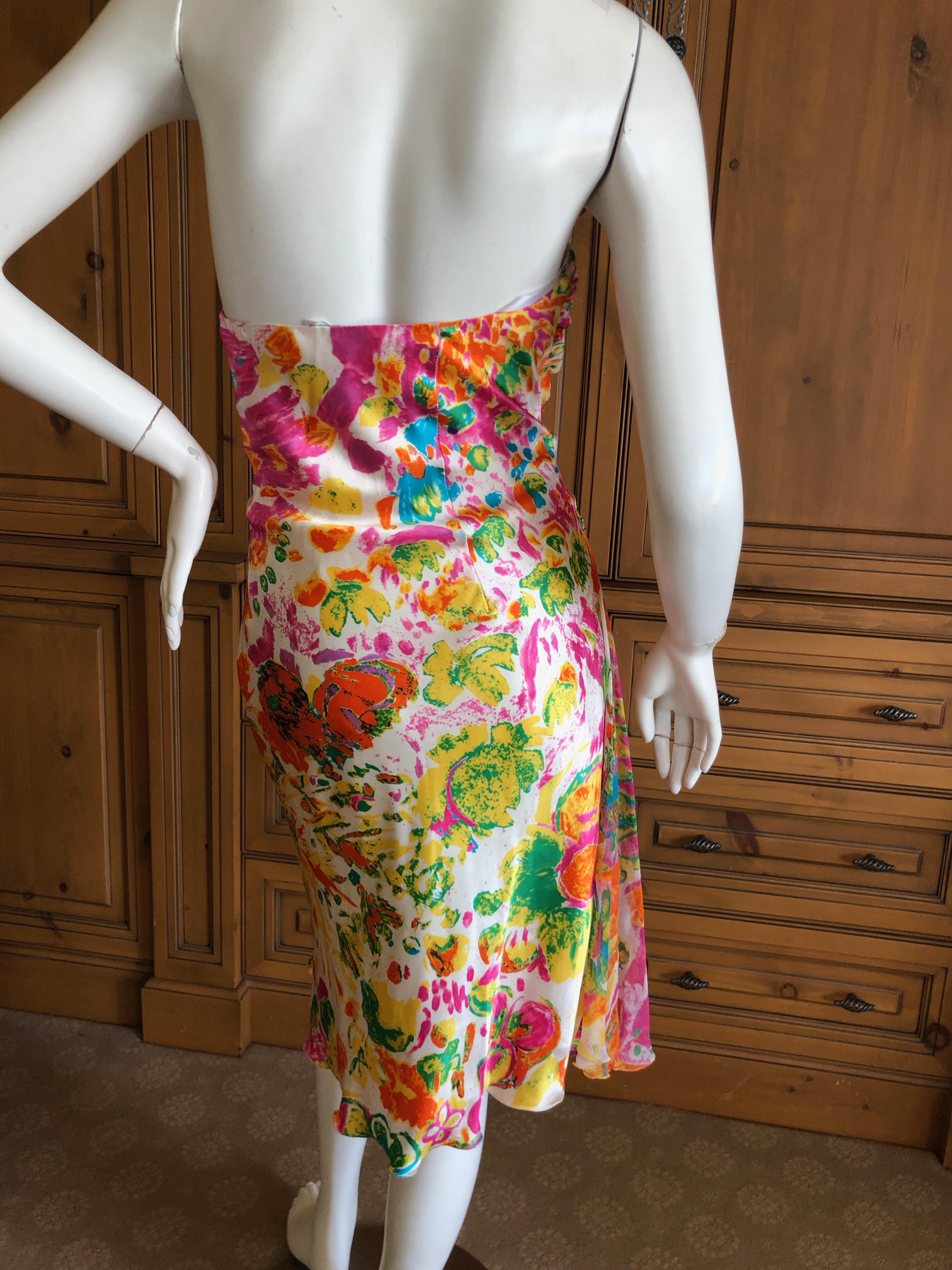 Diane Fres Strapless Silk Floral Embellished Cocktail Dress Size 14 New For Sale 4