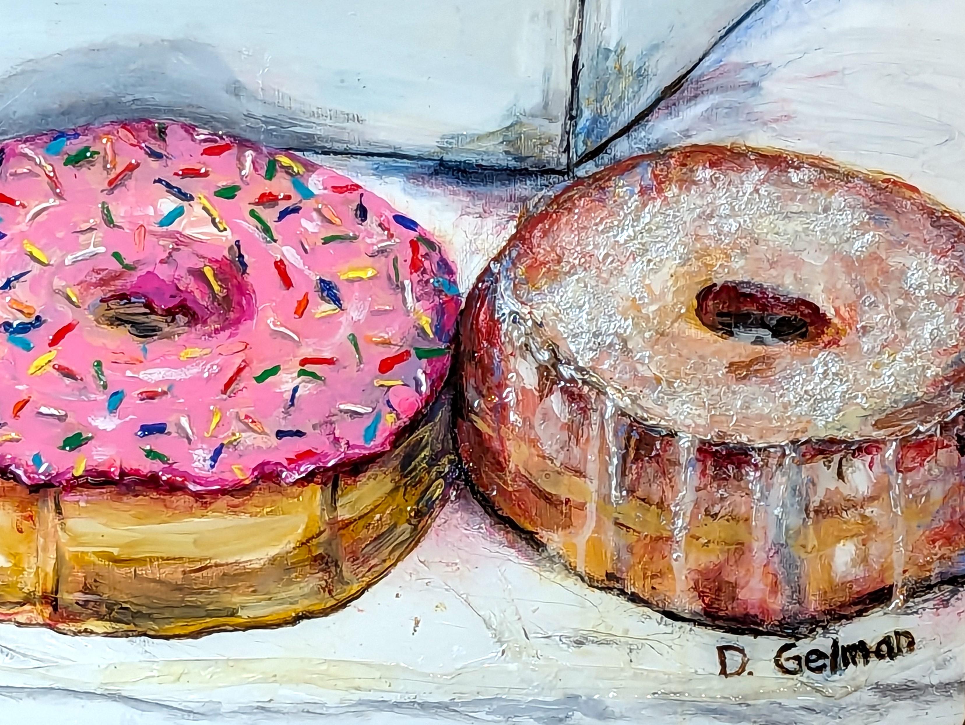 “Shipley's Do-Nuts” Contemporary Colorful Mixed Media Food Collage For Sale 2