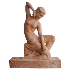 Diane Huntress Terracotta Signed Chiparus 1930s Editions Reveyrollis Paris