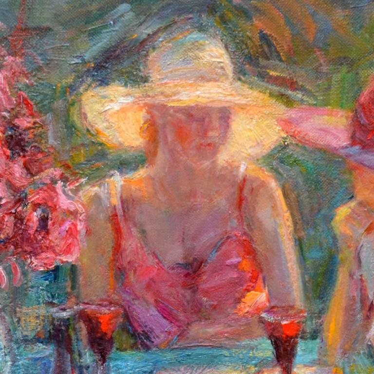 Roter Wein von Diane Leonard, Impressionismus, Ölgemälde, Gemälde auf Leinen 2