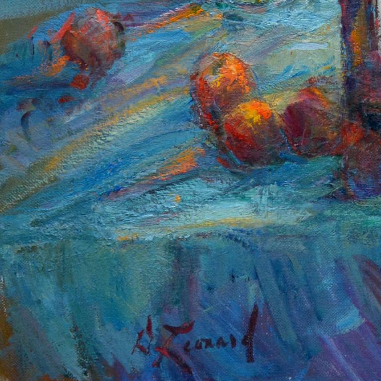 Roter Wein von Diane Leonard, Impressionismus, Ölgemälde, Gemälde auf Leinen 7