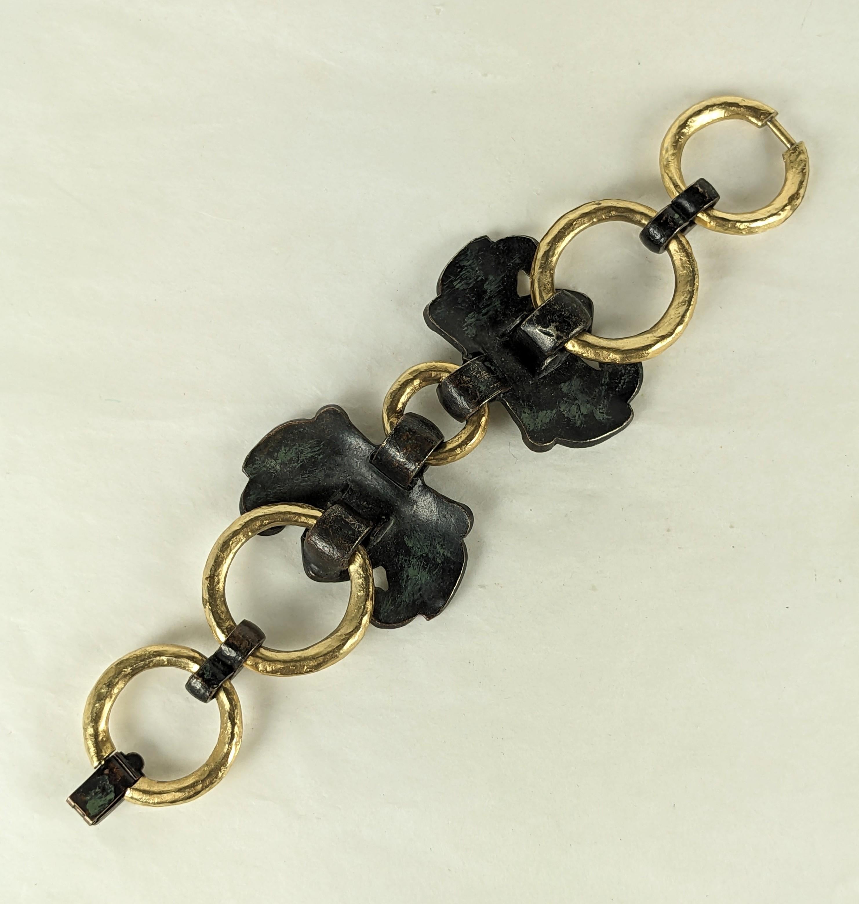 Diane Love for Trifari Ancient Chinese Motif Link Bracelet In Excellent Condition For Sale In New York, NY