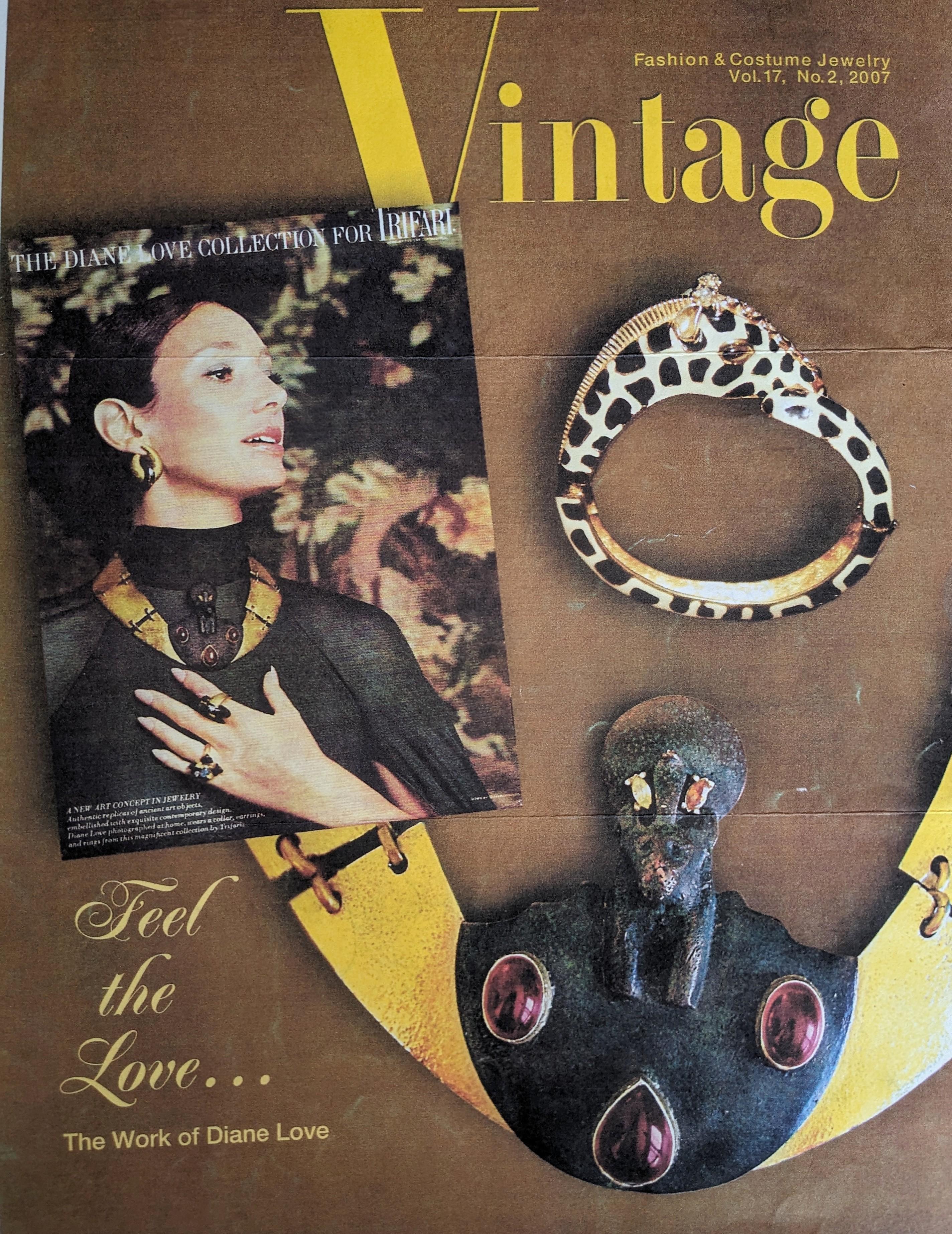 Diane Love for Trifari, montre-bracelet de style Shakudo en vente 5
