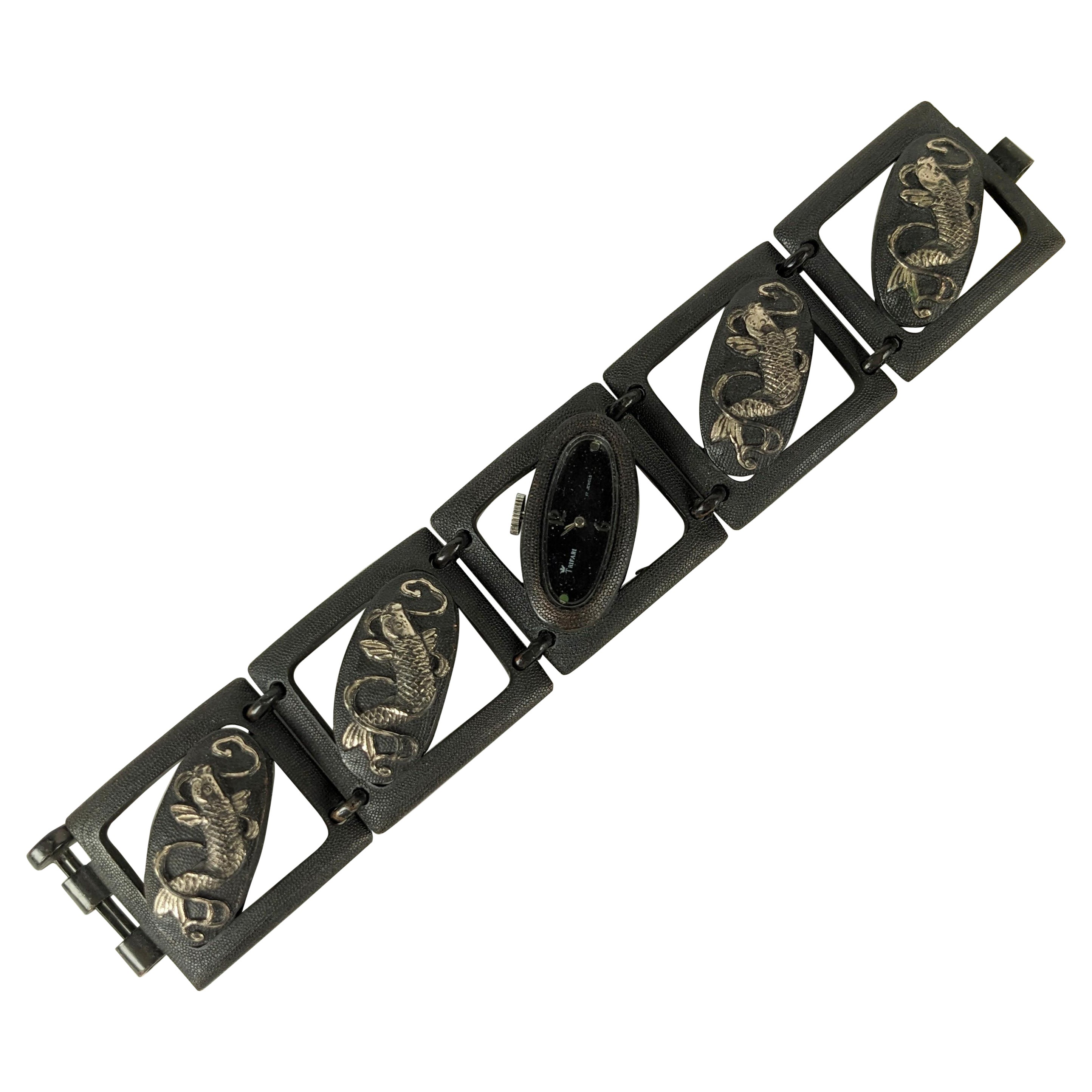 Diane Love für Trifari Shakudo Style Armbanduhr im Angebot