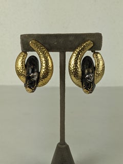Diane Love for Trifari Shakudo Style Earrings