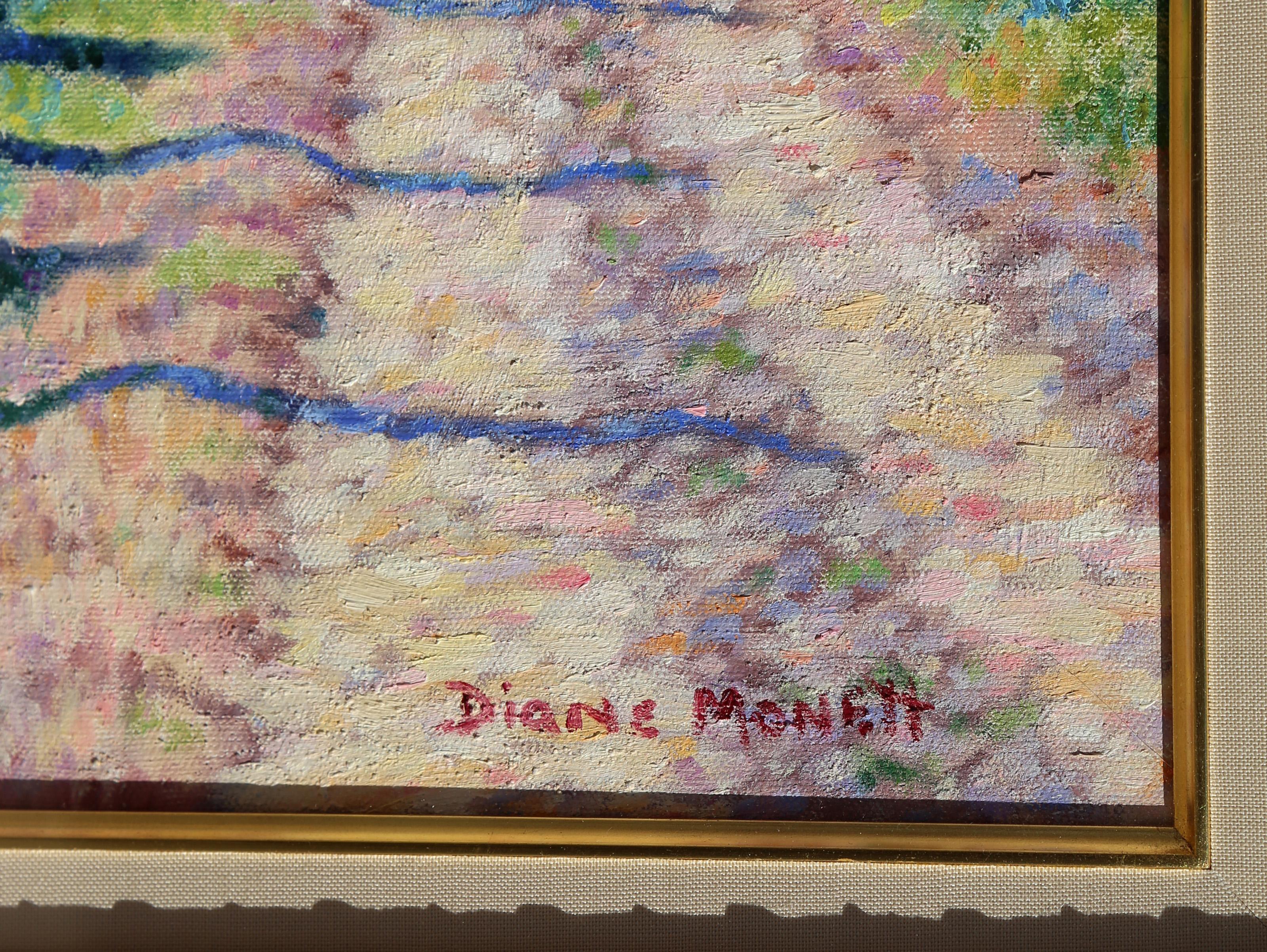 La pintoresca representación de Diane Monet de la campiña francesa bordeada de cipreses y campos de flores es un ejemplo por excelencia del Impresionismo contemporáneo.

Camino de los Cipreses
Diane Monet, estadounidense
Óleo sobre lienzo,