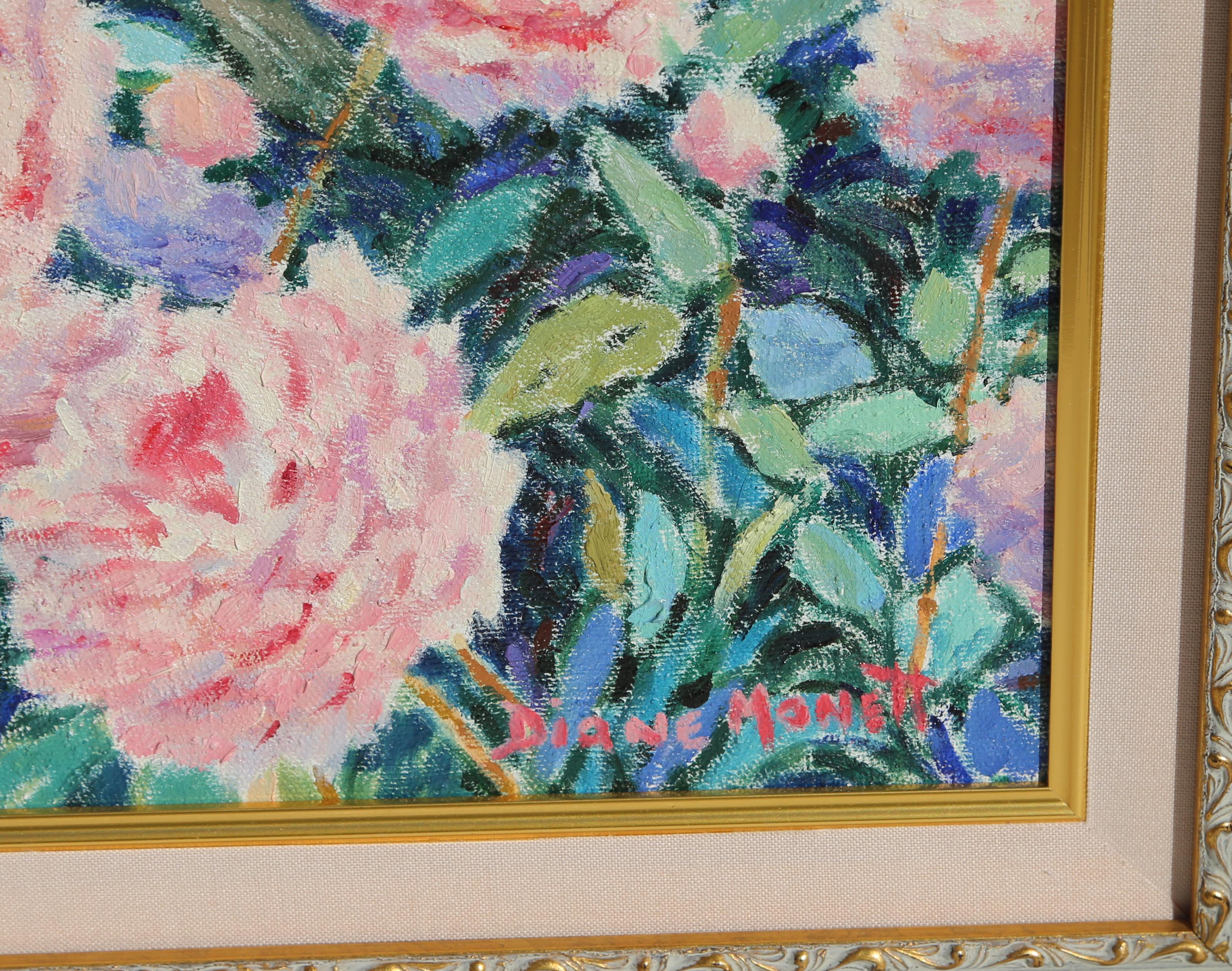 Peonie vicino a Parigi, dipinto a olio impressionista di Diane Monet in vendita 1