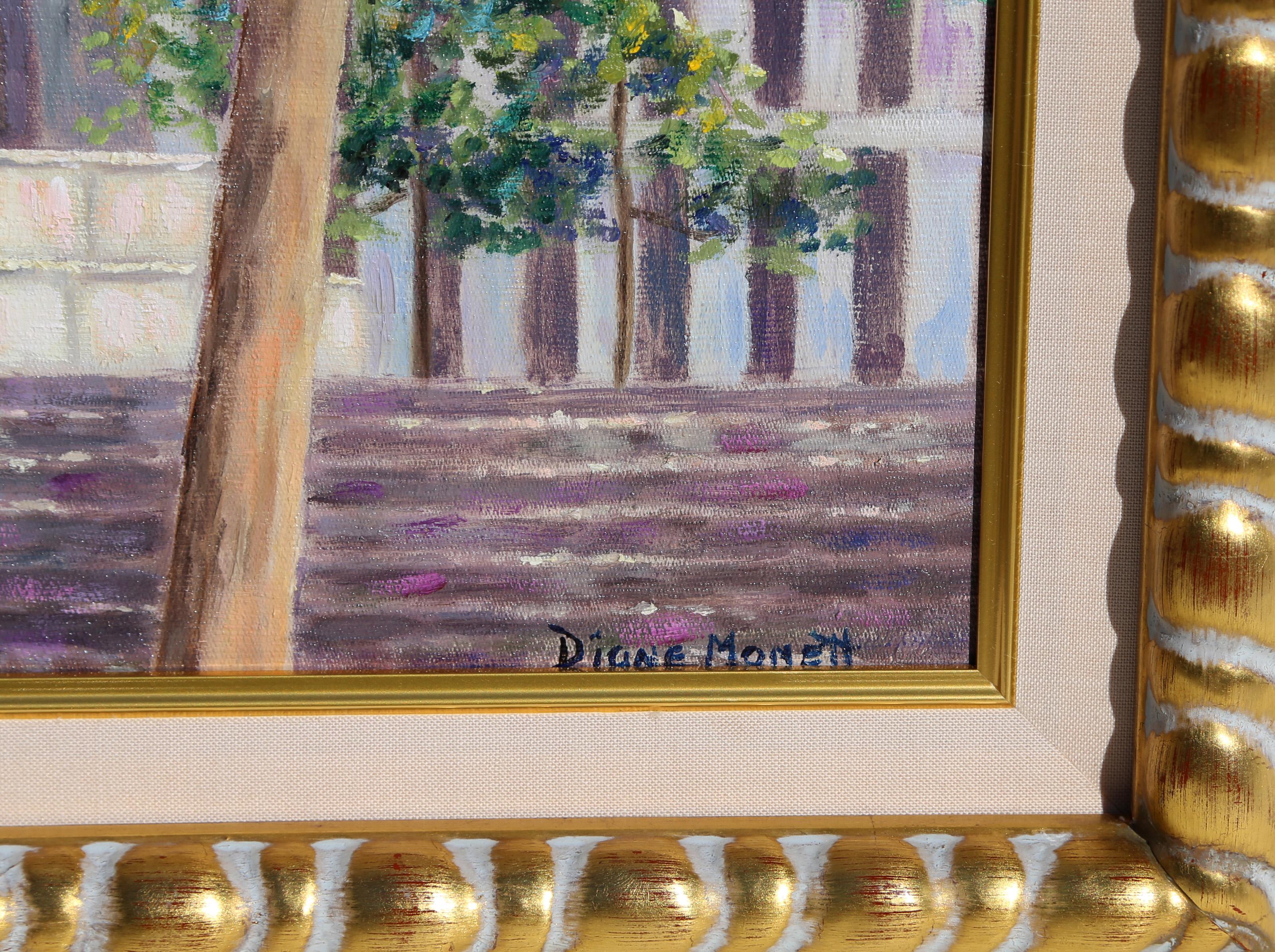 Fontana di Plaza, dipinto a olio impressionista di Diane Monet in vendita 1