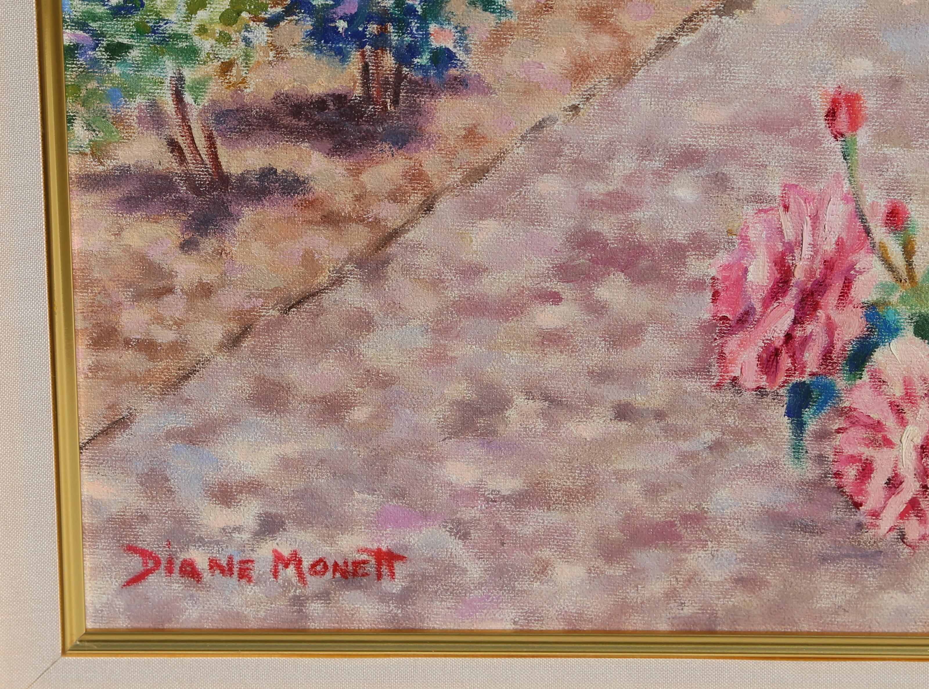 Rosa ribelle, dipinto a olio impressionista di Diane Monet in vendita 1