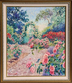 Rosa ribelle, dipinto a olio impressionista di Diane Monet