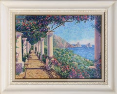 Vista Firaglioni, peinture à l'huile impressionniste de Diane Monet