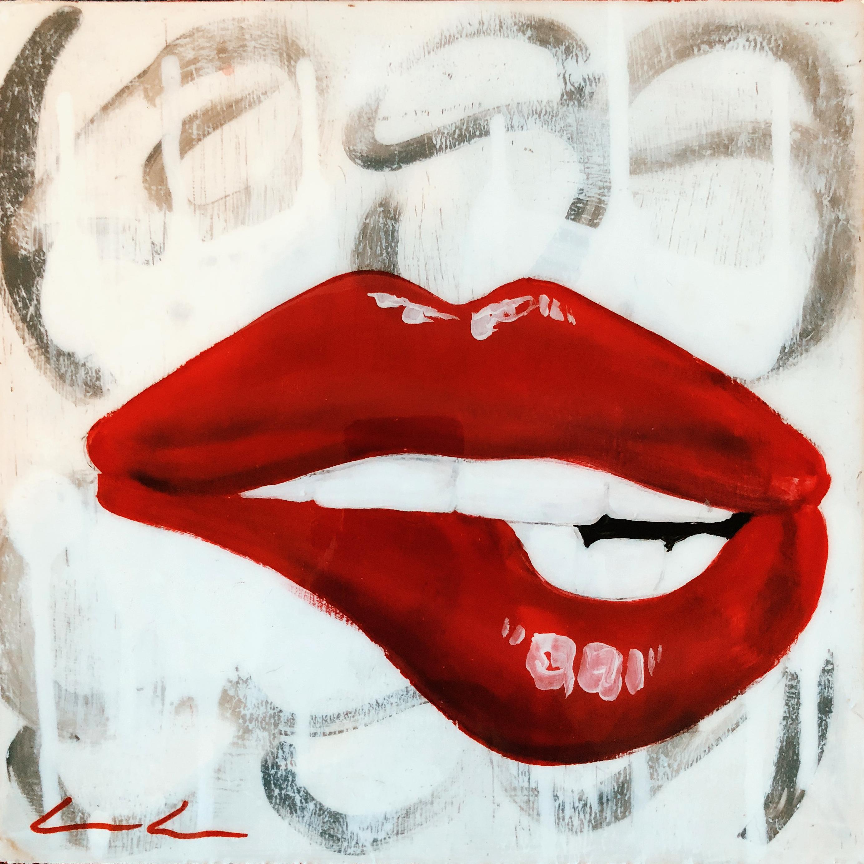 Diane Portwood Figurative Painting - Lip Painting - Red