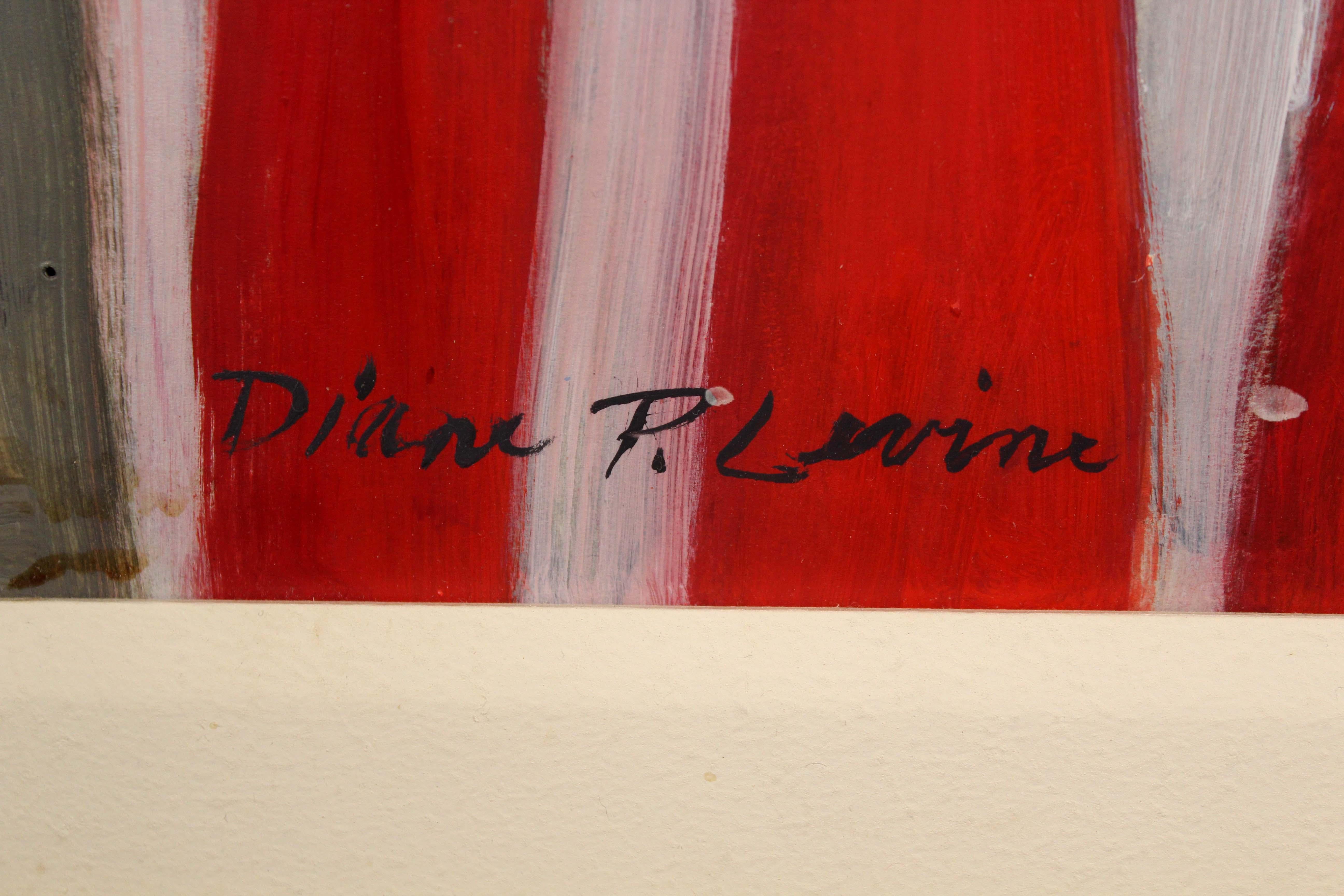 Diane Postula Levine Wednesday Santa Monica Mart Signed Oil Painting 1988 Framed For Sale 4