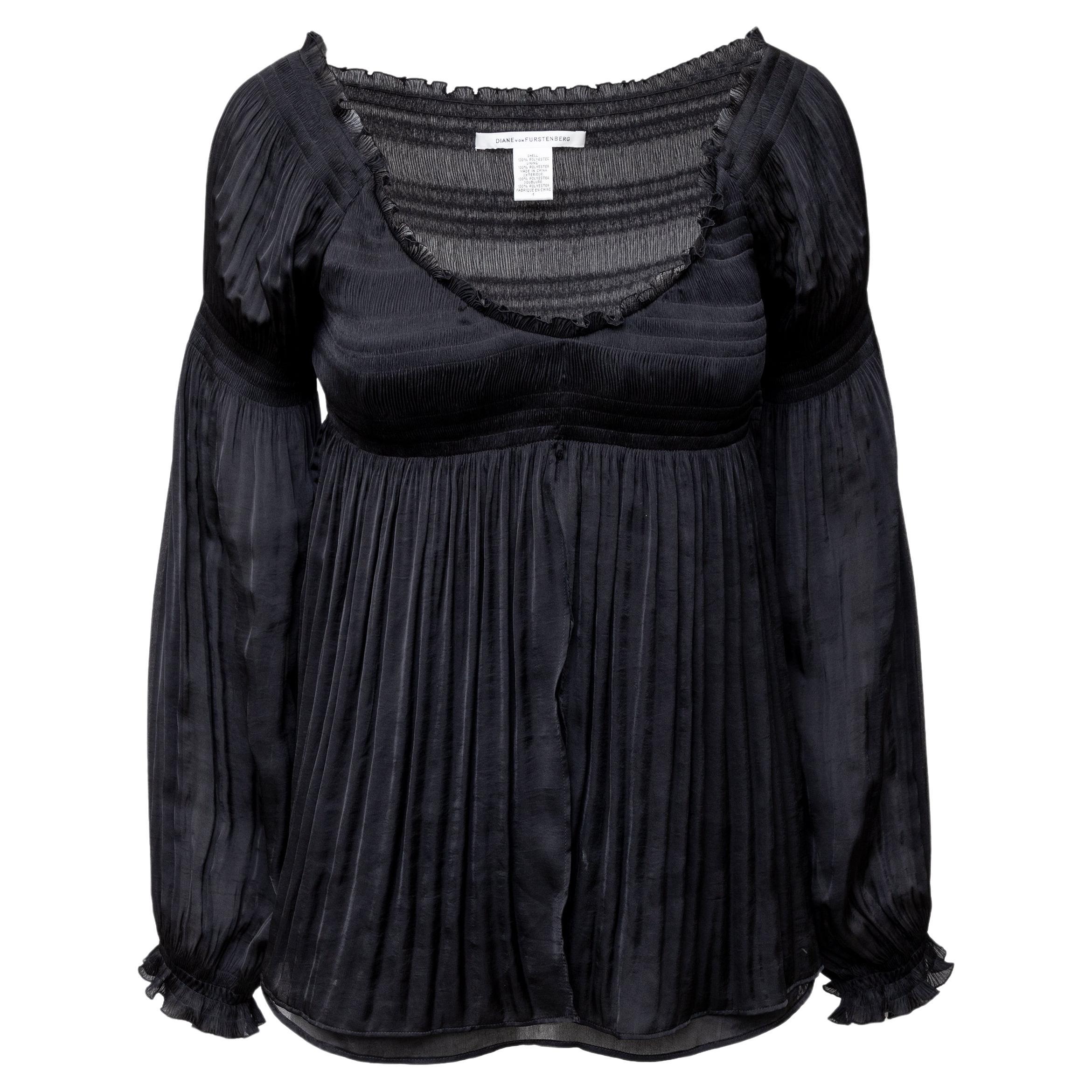 Diane von Furstemberg Pleated Blouse - '00s For Sale
