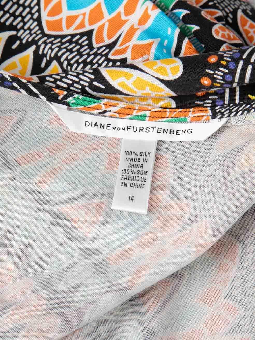 Women's Diane Von Furstenberg Abstract Pattern Wrap Dress Size XXXL For Sale