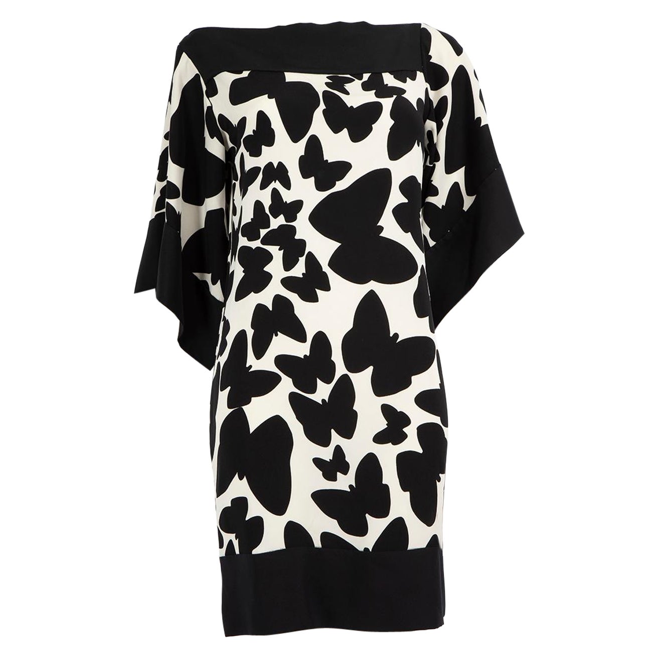 Diane Von Furstenberg - Robe Bateau en soie abstraite, taille S