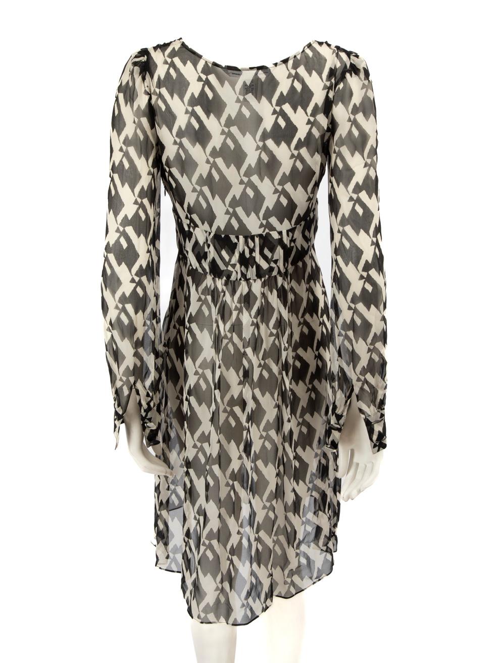 Gris Diane Von Furstenberg - Robe transparente en soie abstraite, taille XL