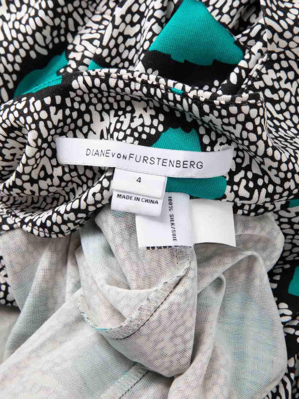 Women's Diane Von Furstenberg Abstract Silk Wrap Dress Size S For Sale