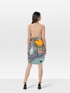 Diane Von Furstenberg Abstract Strapless Dress Size M