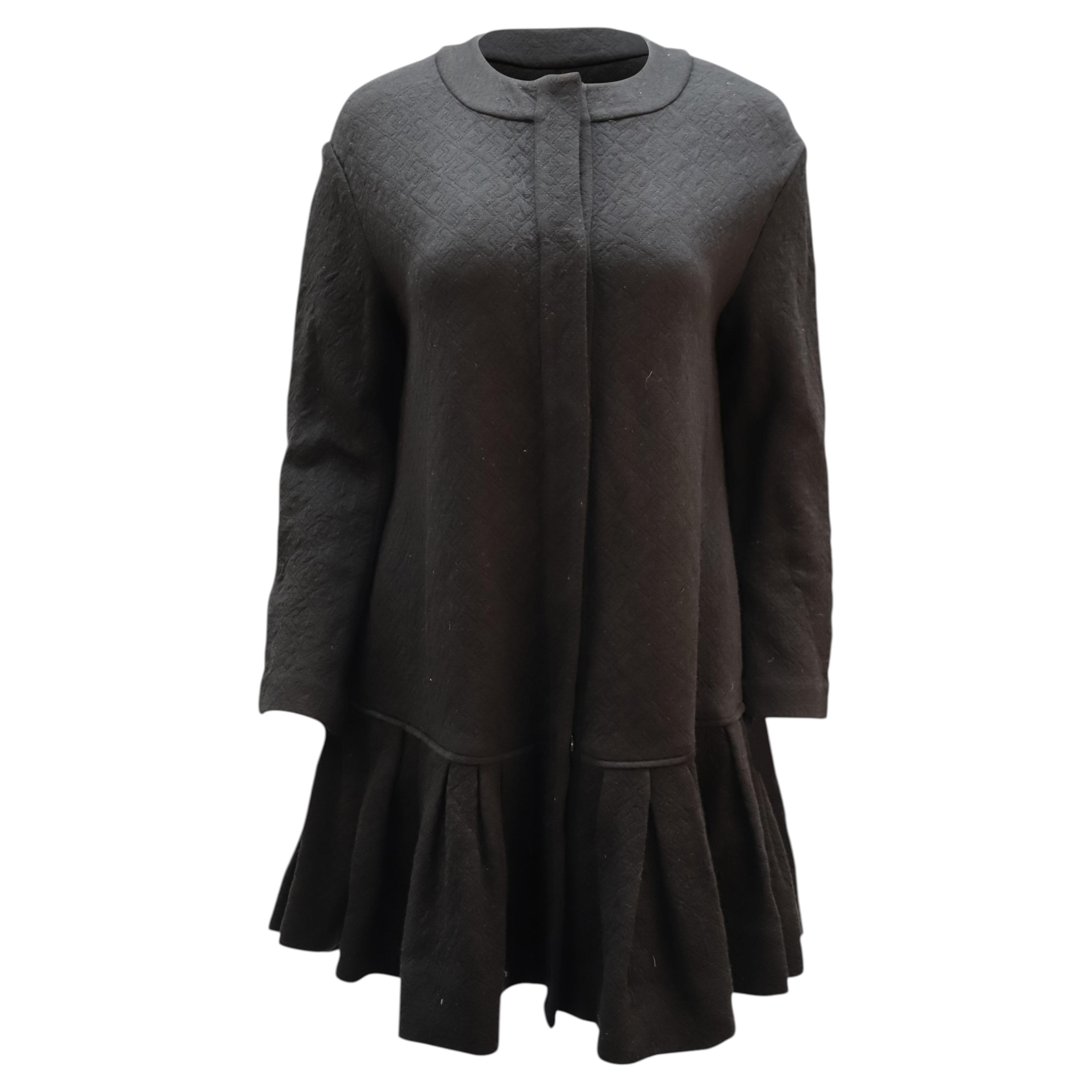Diane Von Furstenberg Ballencya Coat Dress in Black Wool