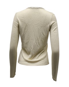 Diane Von Furstenberg Ballerina Embellished Knit Cardigan in Gold Rayon