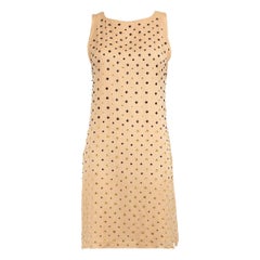 Diane Von Furstenberg Beige Silk Embellished Dress Size L Used Diane Von Furstenberg Beige Silk Embellished Dress Size L