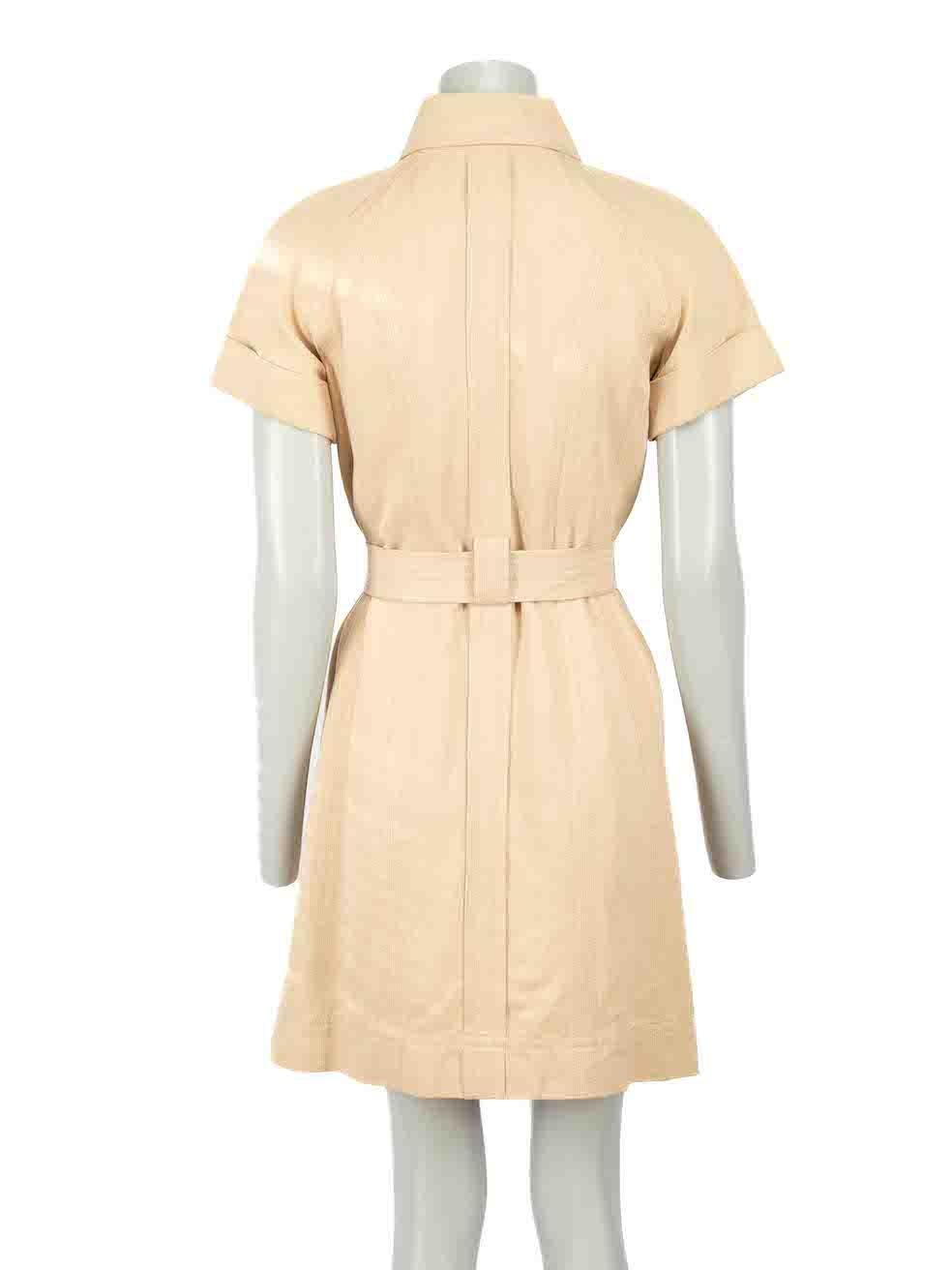 Orange Diane Von Furstenberg Beige Utility Mini Dress Size M