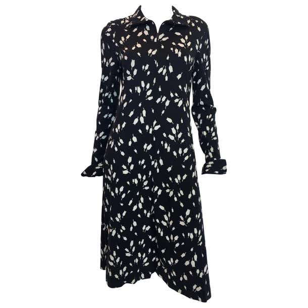 Diane Von Furstenberg Black and White Tulip Dress, 1970's For Sale at ...