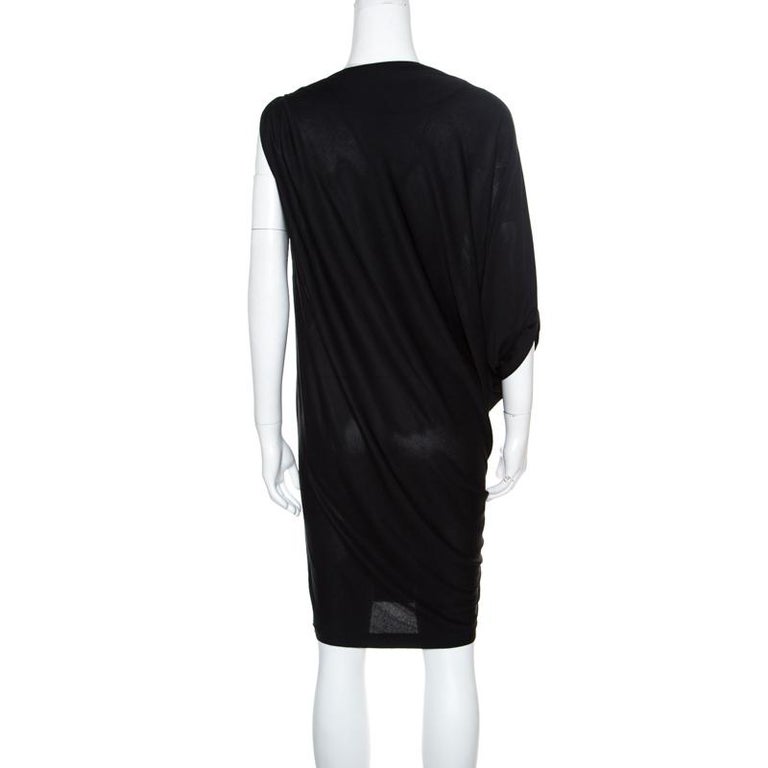 Diane Von Furstenberg Black Asymmetric Sleeve Wilma Joon Dress XS For ...
