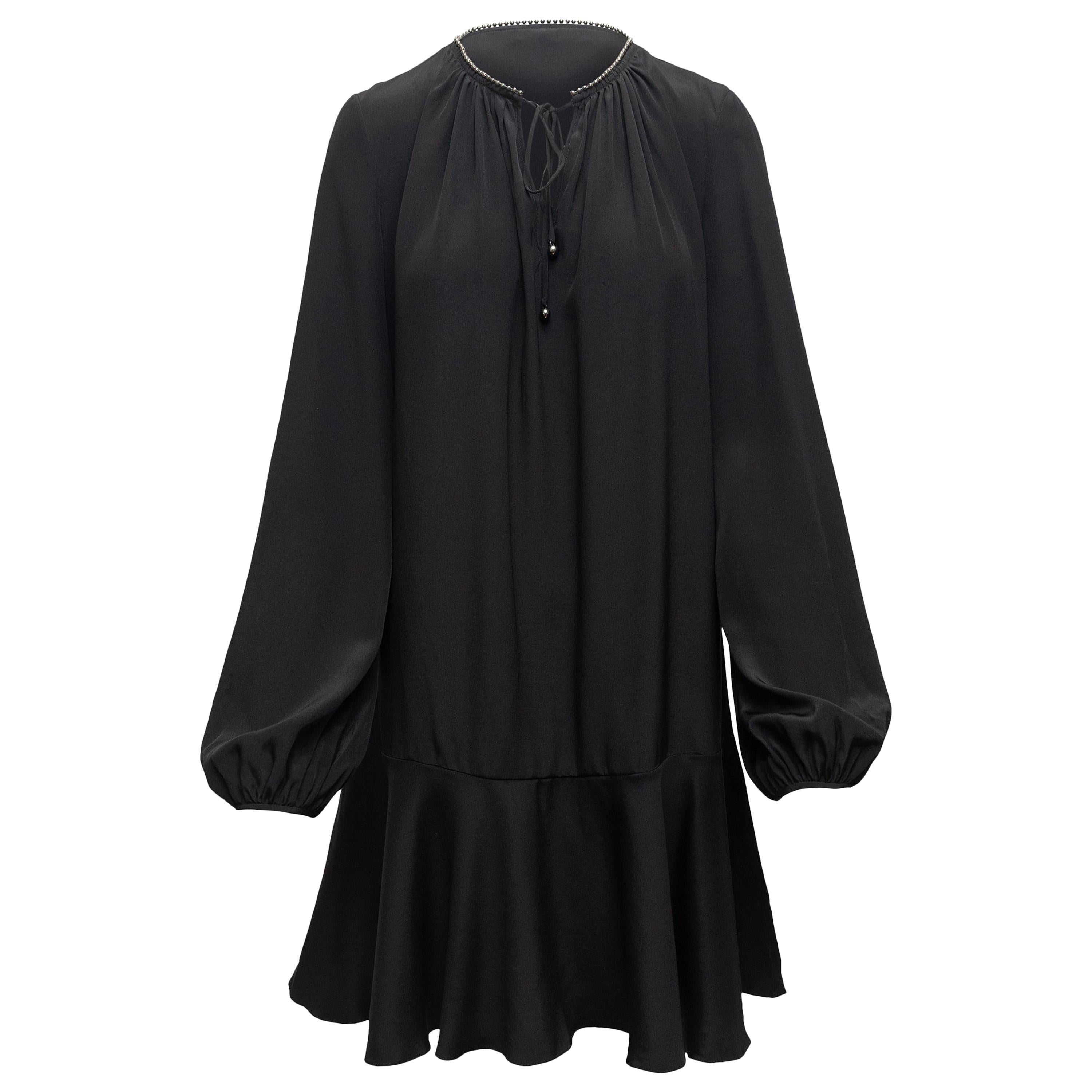 Diane Von Furstenberg Black Bishop Sleeve Dress