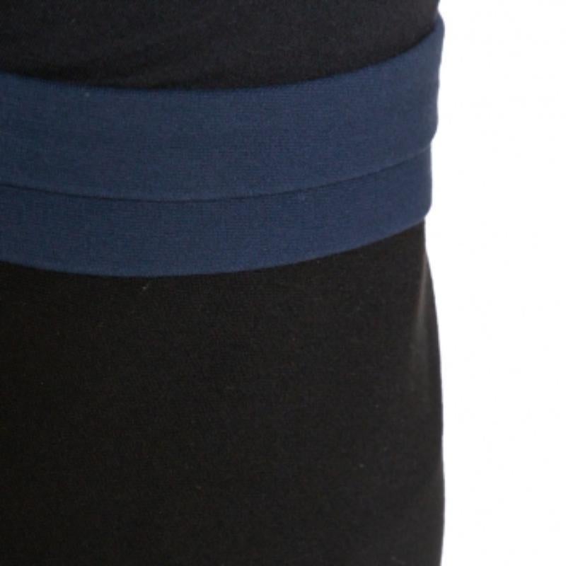 Diane Von Furstenberg Black & Blue Knit Panel Marta Framed Skirt L im Zustand „Gut“ im Angebot in Dubai, Al Qouz 2