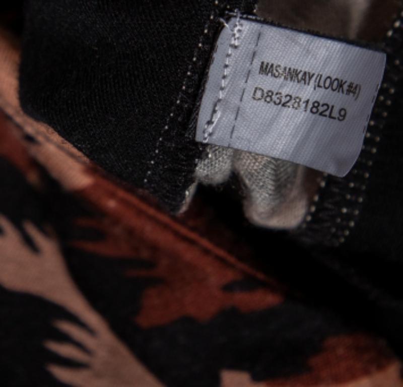  Diane von Furstenberg Black & Brown Leopard Printed Wool Masankay Dress S Pour femmes 