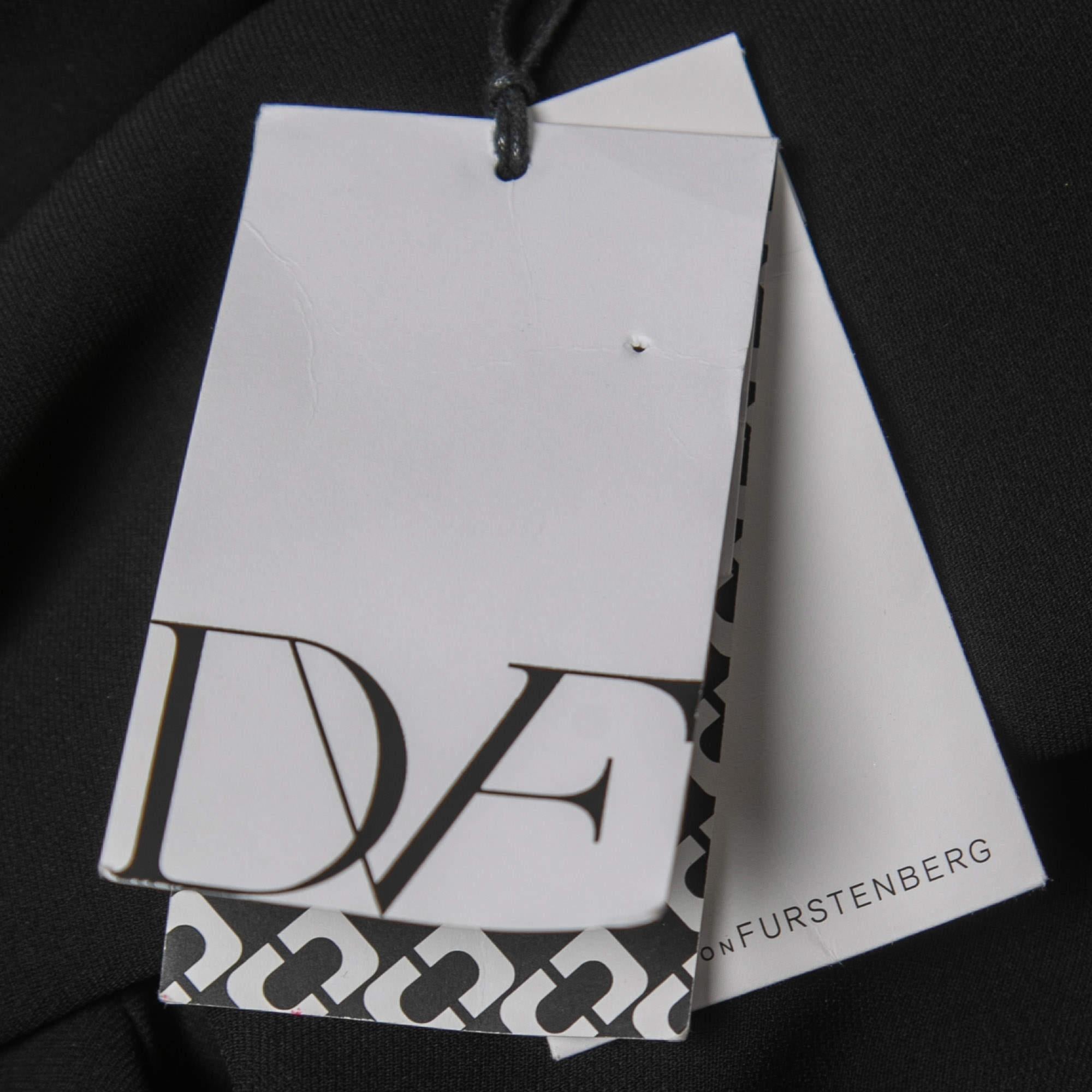 Diane Von Furstenberg Black Crepe Wrap Jumpsuit XS 1