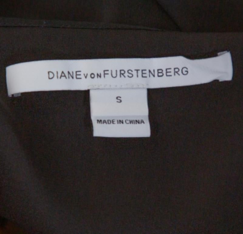 Diane Von Furstenberg Black Crystal Embellished Silk Ade Top S For Sale 1