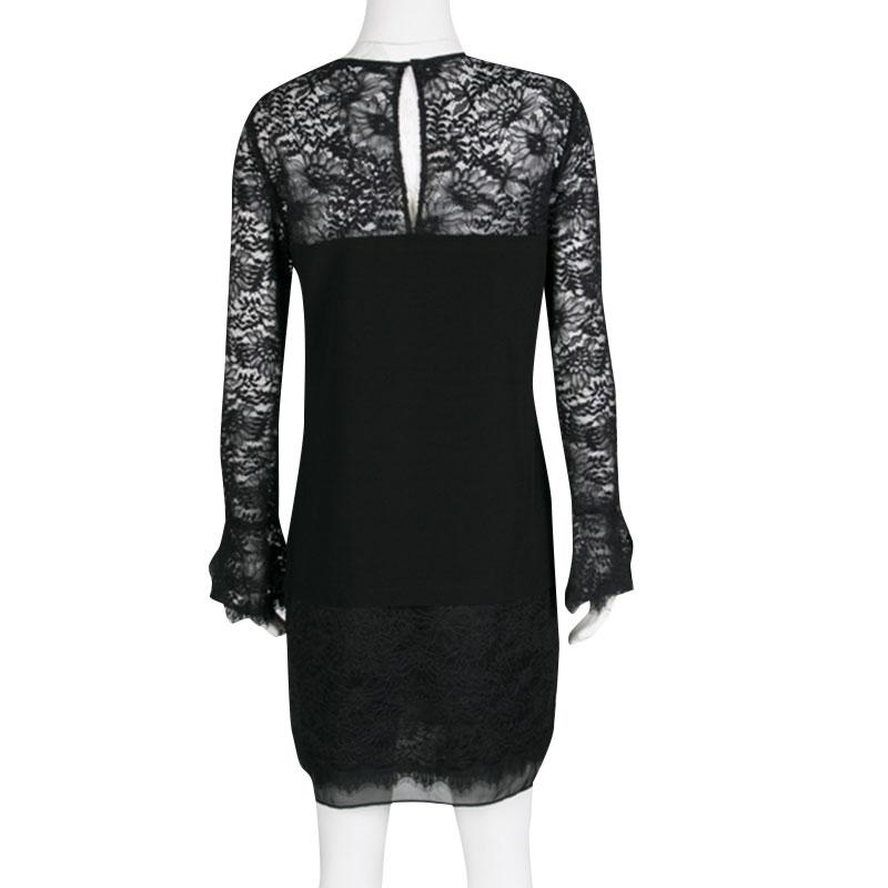 A black dress will always remain a classic and can be worn for an effortless style statement. Diane Von Furstenberg's Lavana dress has been given a beautiful feminine touch with impressive lacework. Designed in a drop waist style, the outfit