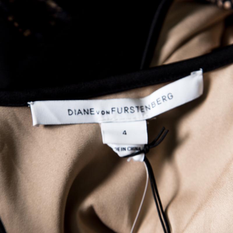 Diane Von Furstenberg Black Embellished Lace Zadie Jumpsuit S 1