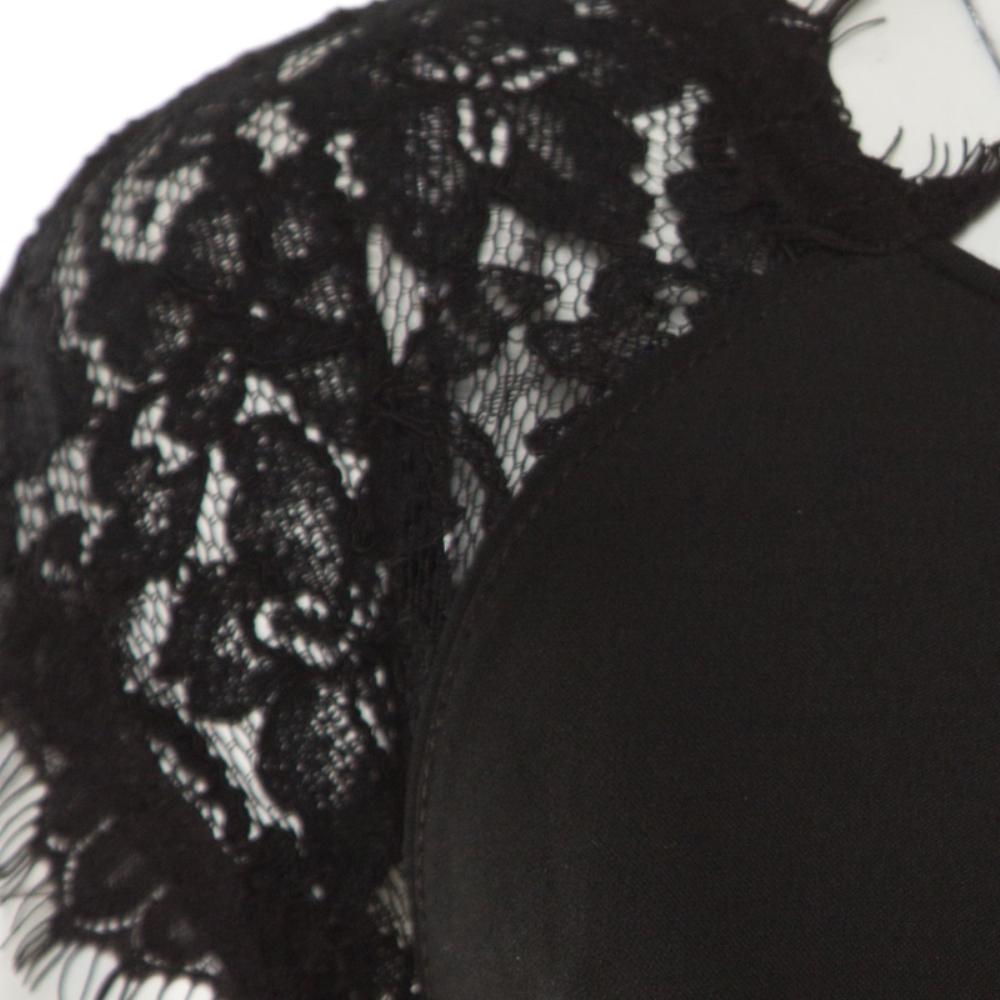 Diane von Furstenberg Black Floral Lace Bodice Detail Maddie Dress L 2