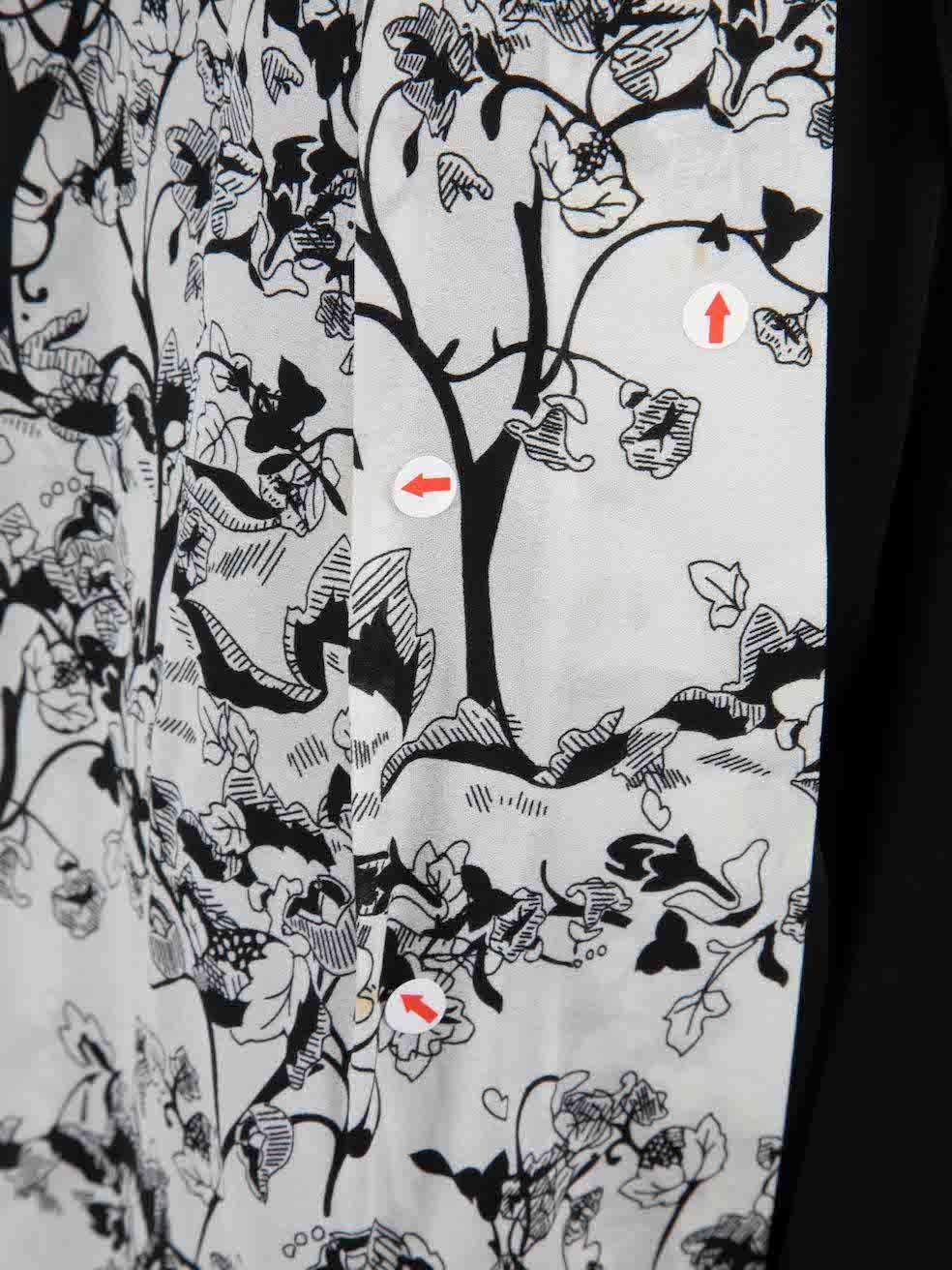 Women's Diane Von Furstenberg Black Floral Pattern Panelled Dress Size M For Sale