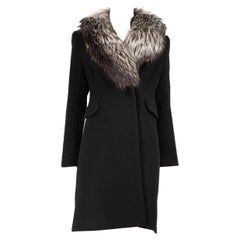 Diane von Furstenberg - Cappotto con colletto in pelliccia di volpe nera - taglia S